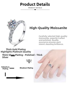 Dettaglio anello in argento 925 con moissanite a 6 griffe e fascia incrociata diamantata