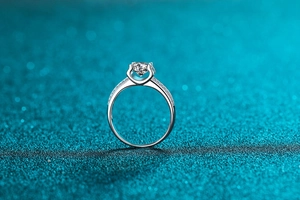 Macro de bague en argent S925 avec moissanite, serti tête de boeuf et pavé de diamants