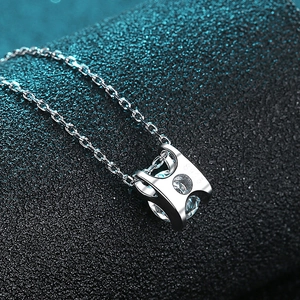 Collier classique en argent S925 avec pendentif en forme de H et moissanite de 1 carat