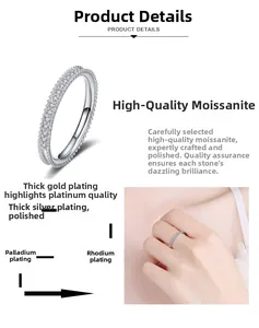 Detail of Moissanite ring band showing multi-layer plating and polished platinum texture