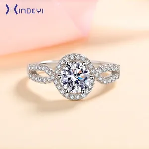 S925 Sterlingsilber Moissanit Ring Für Damen Rundschliff Zirkonia Infinity Twist Ehering Verlobungsring Schmuck
