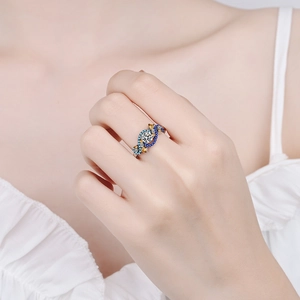 S925 sterling silver ring with sparkling moissanite and multicolor gemstone halo