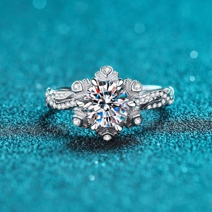 925 Sterling Silver Moissanite Zirconia Ring For Women Elegant Flower Snowflake Wedding Engagement Finger Jewelry