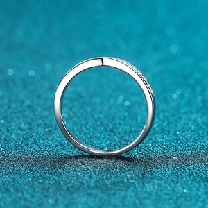 Minimalist S925 sterling silver criss-cross ring with sparkling micro-pave stones