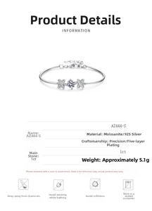 Detail of 925 silver moissanite bracelet with XOX design and 1ct center stone