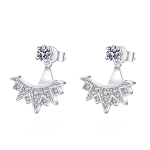 Élégantes boucles d'oreilles flocon de neige en argent S925 avec pierres moissanites