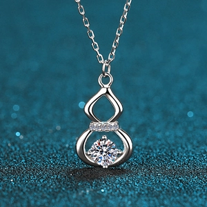 S925 Sterlingsilber Kürbis Anhänger Halskette Für Damen Moissanit Zirkonia Hulu Charm Kette Halskette Mode Schmuck Geschenk