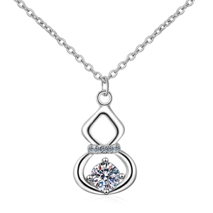 S925 Sterling Silber Halskette mit einem Moissanit im klassischen Flaschenkürbis-Anhänger