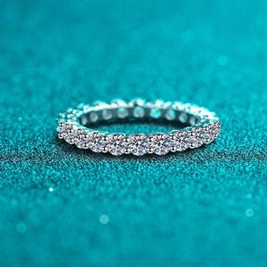 925 Sterling Silver Moissanite Eternity Ring For Women Sparkling Full Circle Wedding Band Luxury Fine Jewelry Gift