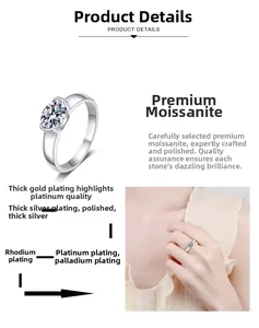 Detail showing oval cut moissanite ring with multi-layer plating and polished finish