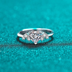 925 Sterling Silver Heart Moissanite Ring For Women Sparkling Zirconia Promise Wedding Band Fashion Hip Hop Jewelry Gift