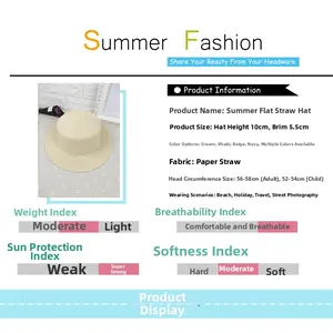 Detailed dimensions of straw boater hat showing 10cm height and 5.5cm brim size