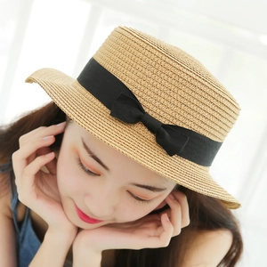 Elegante Cappello Paglietta in Paglia di Carta Intrecciato a Mano Per Donna Bambini Estate Spiaggia Protezione Solare Vintage Con Fiocco