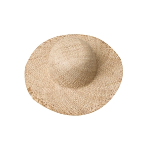 Chapeau de soleil élégant en raphia à larges bords avec franges pour la plage et loisirs