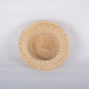 Canotier homme en paille de blé tressée à la main avec ruban intérieur ajustable pour l'été