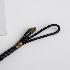 British style black braided hat band with antique bronze metal arrow tips decoration