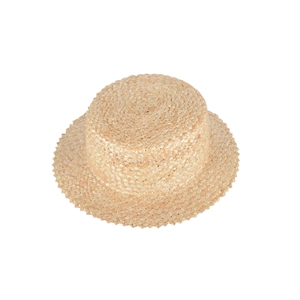 Chapeau canotier classique en paille de blé pour homme avec calotte plate pour l'été