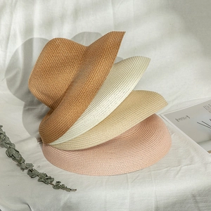 Women Elegant Elegant Audrey Hepburn Style Straw Hat Wide Brim Sun Protection Foldable Summer Beach Travel Woven Boater Hat Adjustable