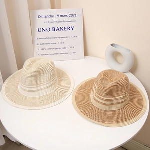 Men's stylish straw sun hat with wide brim for summer beach vacation and outdoor wear