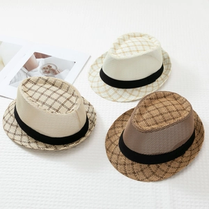 Cappello jazz estivo da uomo in rete in tre colori con trama in paglia traspirante