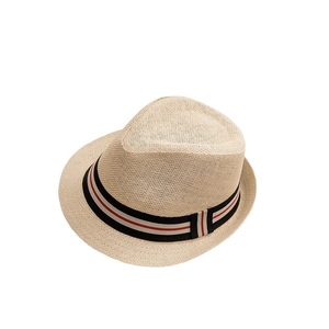 Chapeau Panama classique en paille avec ruban tricolore pour la plage et protection solaire