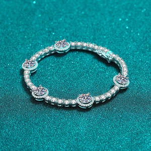 Luxueux Bracelet en Argent Sterling S925 Avec Moissanite Sertie en Grappe Tennis pour Femme Cadeau Bijoux Élégant