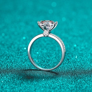 Exquisite S925 sterling silver ring with 3 carat moissanite and side diamond accents