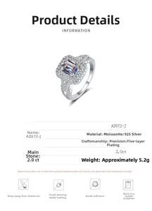 Detail view of 2ct radiant cut moissanite ring with S925 silver braided band texture