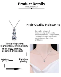 Détail du pendentif en moissanite avec placage multicouche et chaîne maille vénitienne
