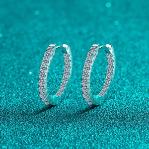 Exquisite 925 Sterlingsilber Moissanit Ohrringe Für Damen Eingelegte Runde Ohrring-Schnalle Voll Moissanit Schmuck Geschenk
