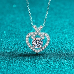 S925 Sterling Silver Heart Pendant Necklace For Women Elegant Moissanite Zirconia Clavicle Chain Wedding Party Jewelry Gift