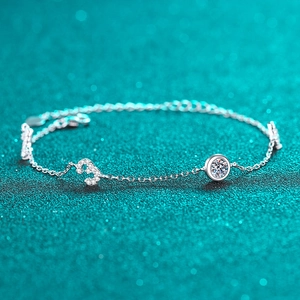 S925 Sterling Silver Moissanite Bracelet For Women Elegant 1314 Number Charm Bracelet Adjustable Chain Jewelry Hand Gift