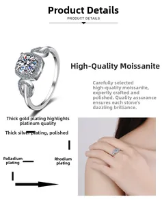 Detailed view of moissanite ring showing rhodium plating layers and infinite symbol design