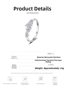 Details des marquise Moissanit Rings aus S925 Silber mit 0,58 ct Stein und Plattierung