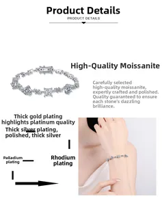 Vue détaillée du bracelet en moissanite plaqué multicouche avec finition polie
