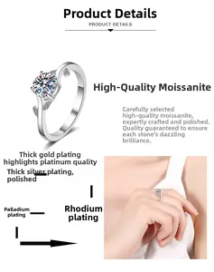 Détail de bague en argent en forme de feuille avec moissanite et placage multicouche
