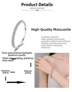 Détail du bracelet en Moissanite montrant le placage multicouche et le rendu porté