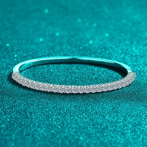Moissanite 925 Sterling Silver Bangle Full Star Pave Bangle For Women Luxury Jewelry Anniversary Birthday Wedding Party Gift Bangle