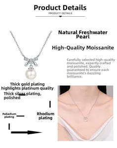 Detailed diagram of bow pearl necklace featuring multi-layer electroplating plating layers