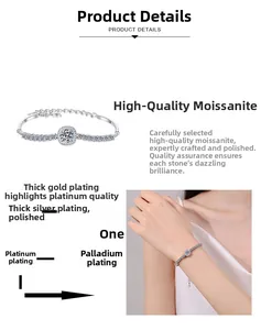 Detailed cross-section view of multilayer rhodium plating on Moissanite silver bracelet