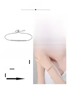 Detail view of moissanite silver bracelet with adjustable sliding clasp and sleek plating