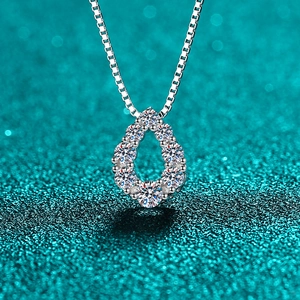 Collier Pendentif Goutte d'Eau en Argent Sterling S925 et Moissanite Élégant Bijoux de Luxe pour Femmes Accessoire Mode Cadeau