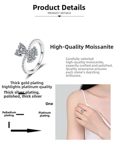 Detail of heart-cut moissanite ring showing multi-layer plating and luxury silver finish