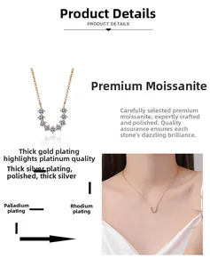 Détail du pendentif en Moissanite en U avec placage multicouche en or épais poli