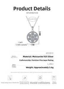Macro detail of geometric snowflake pendant in S925 silver with moissanite pave settings