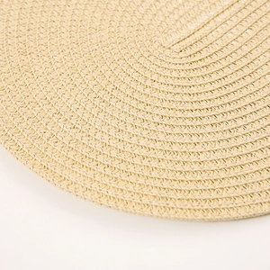 Natural wheat straw woven mat for DIY hats and party decor with spiral texture