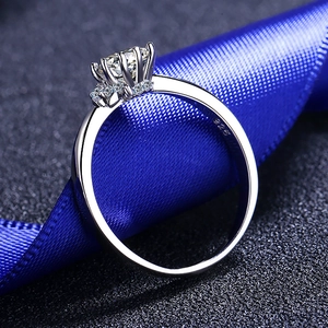 Minimalist S925 sterling silver moissanite ring with a round diamond cut for women