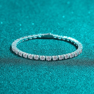 S925 Sterling Silver Moissanite Tennis Bracelet For Women Sparkling Row Diamond Luxury Hip Hop Hand Jewelry Wedding Party Gift