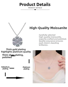 Macro detail of moissanite snowflake necklace with multi-layer thick gold plating finish