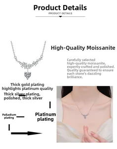 Detailed view of moissanite heart necklace showing the multi-layer gold plating process